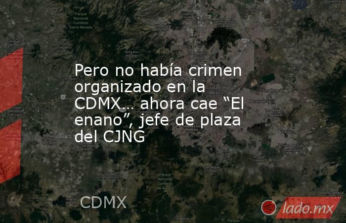 Pero no había crimen organizado en la CDMX… ahora cae “El enano”, jefe de plaza del CJNG. Noticias en tiempo real