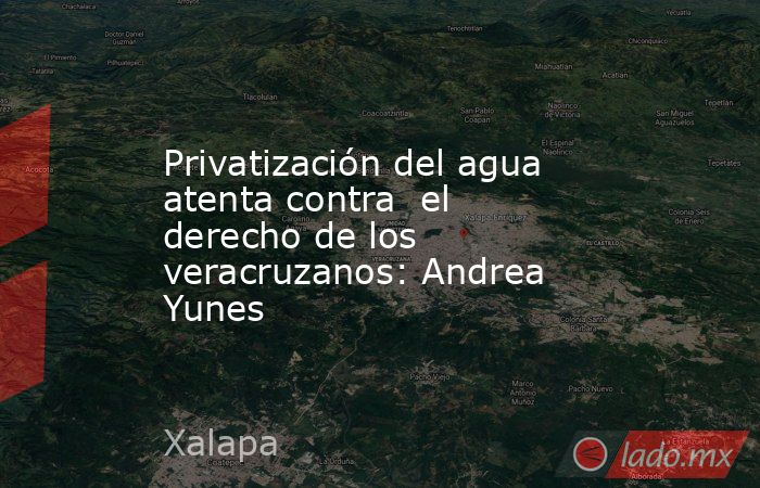 Privatización del agua atenta contra  el derecho de los veracruzanos: Andrea Yunes. Noticias en tiempo real
