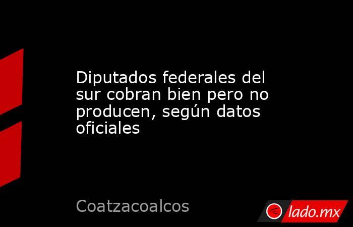 Diputados federales del sur cobran bien pero no producen, según datos oficiales. Noticias en tiempo real