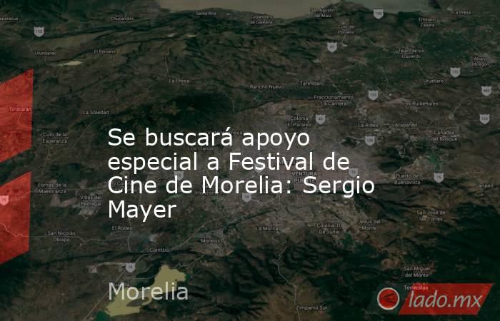 
Se buscará apoyo especial a Festival de Cine de Morelia: Sergio Mayer. Noticias en tiempo real