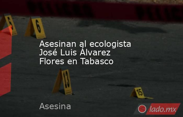 Asesinan al ecologista José Luis Álvarez Flores en Tabasco. Noticias en tiempo real