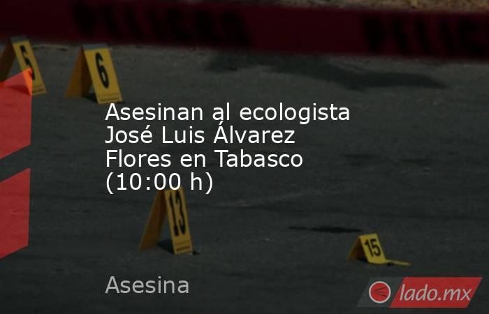 Asesinan al ecologista José Luis Álvarez Flores en Tabasco (10:00 h). Noticias en tiempo real