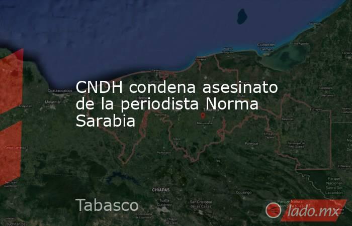 CNDH condena asesinato de la periodista Norma Sarabia. Noticias en tiempo real