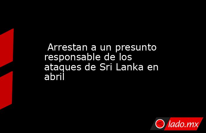  Arrestan a un presunto responsable de los ataques de Sri Lanka en abril. Noticias en tiempo real
