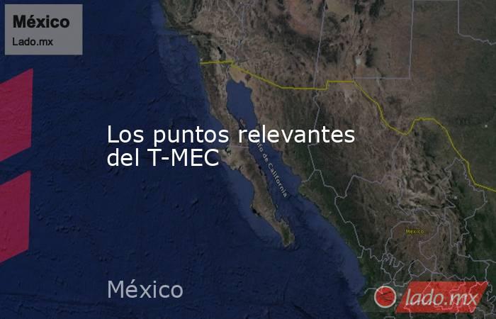 Los puntos relevantes del T-MEC. Noticias en tiempo real