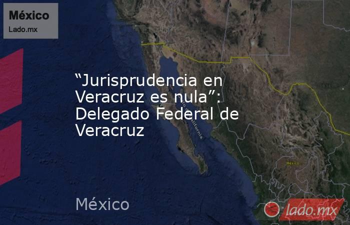 “Jurisprudencia en Veracruz es nula”: Delegado Federal de Veracruz. Noticias en tiempo real