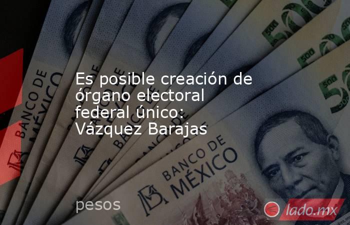 Es posible creación de órgano electoral federal único: Vázquez Barajas. Noticias en tiempo real