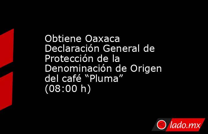 Obtiene Oaxaca Declaración General de Protección de la Denominación de Origen del café “Pluma” (08:00 h). Noticias en tiempo real