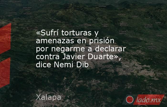 «Sufrí torturas y amenazas en prisión por negarme a declarar contra Javier Duarte», dice Nemi Dib. Noticias en tiempo real