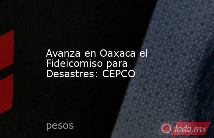 Avanza en Oaxaca el Fideicomiso para Desastres: CEPCO. Noticias en tiempo real