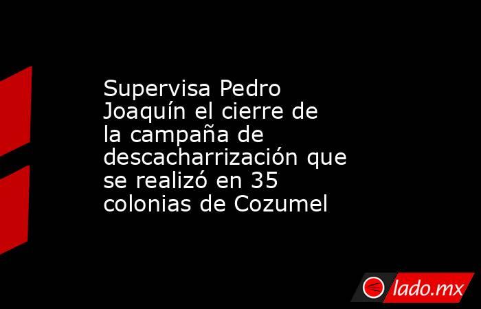 Supervisa Pedro Joaquín el cierre de la campaña de descacharrización que se realizó en 35 colonias de Cozumel. Noticias en tiempo real