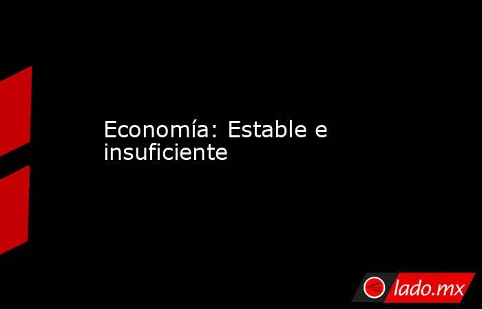 Economía: Estable e insuficiente. Noticias en tiempo real