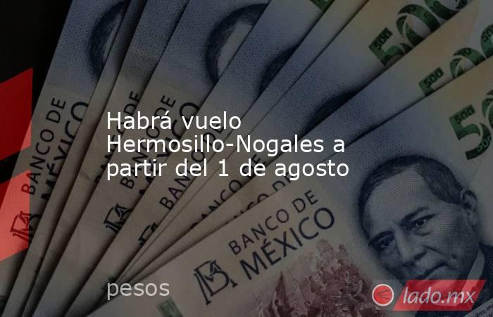 Habrá vuelo Hermosillo-Nogales a partir del 1 de agosto. Noticias en tiempo real