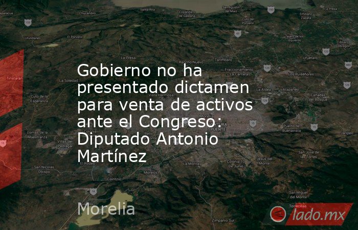 Gobierno no ha presentado dictamen para venta de activos ante el Congreso: Diputado Antonio Martínez. Noticias en tiempo real