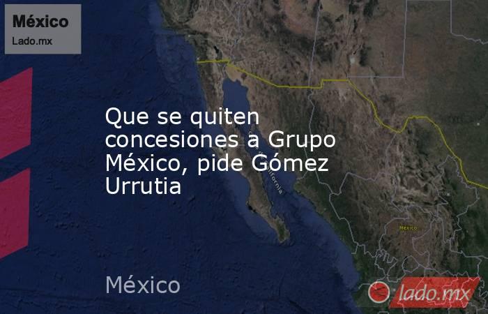 Que se quiten concesiones a Grupo México, pide Gómez Urrutia. Noticias en tiempo real