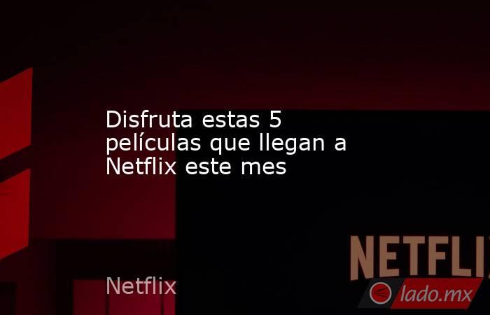 Disfruta estas 5 películas que llegan a Netflix este mes. Noticias en tiempo real