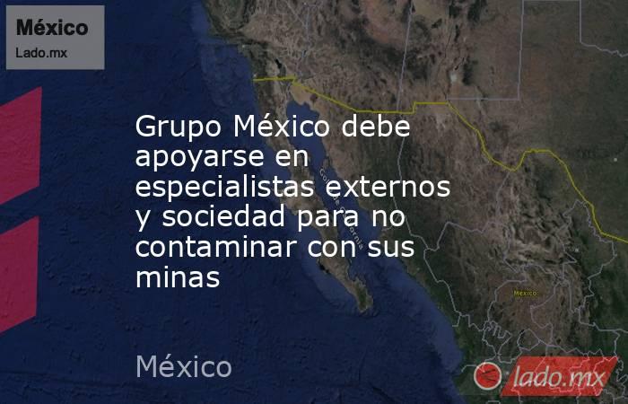 Grupo México debe apoyarse en especialistas externos y sociedad para no contaminar con sus minas. Noticias en tiempo real