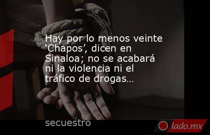 Hay por lo menos veinte ‘Chapos’, dicen en Sinaloa; no se acabará ni la violencia ni el tráfico de drogas…. Noticias en tiempo real