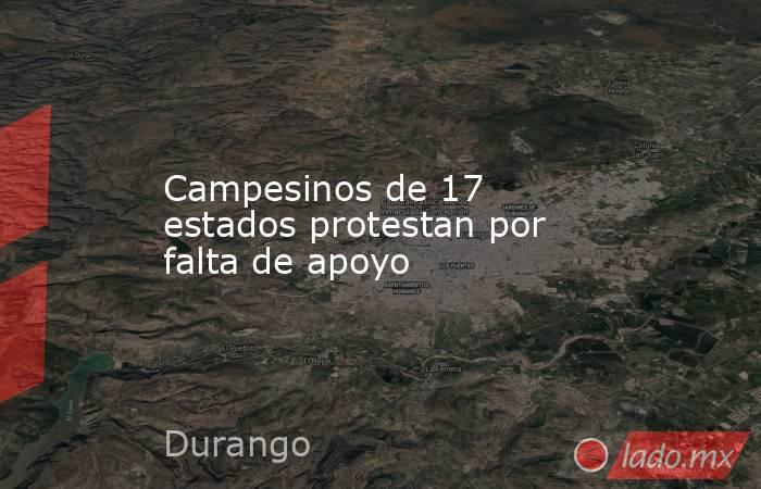 Campesinos de 17 estados protestan por falta de apoyo. Noticias en tiempo real