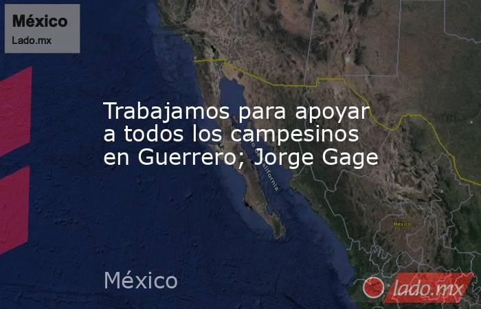 Trabajamos para apoyar a todos los campesinos en Guerrero; Jorge Gage. Noticias en tiempo real