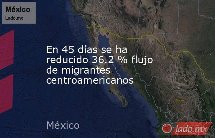 En 45 días se ha reducido 36.2 % flujo de migrantes centroamericanos. Noticias en tiempo real