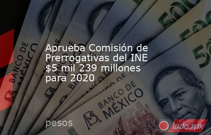 Aprueba Comisión de Prerrogativas del INE $5 mil 239 millones para 2020. Noticias en tiempo real