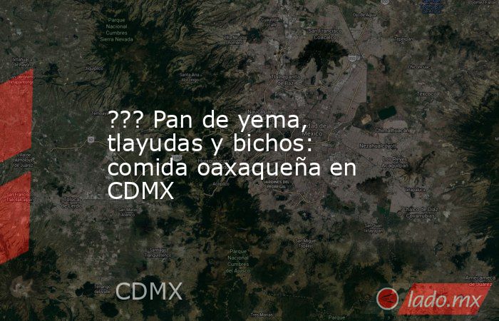 ??? Pan de yema, tlayudas y bichos: comida oaxaqueña en CDMX. Noticias en tiempo real