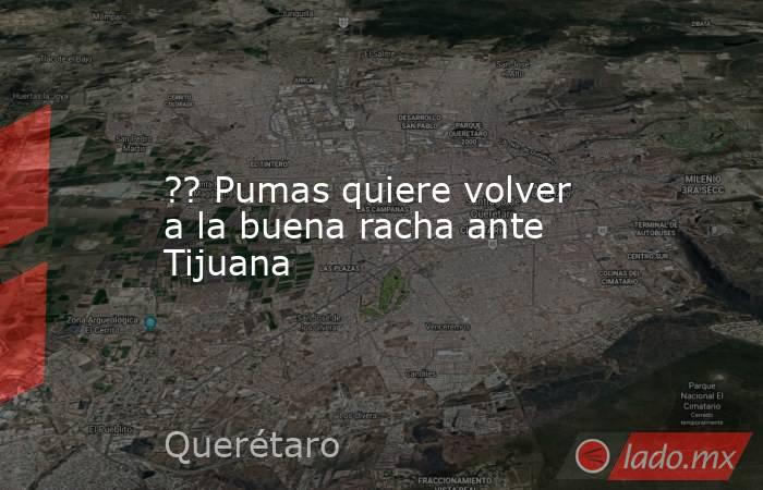 ?? Pumas quiere volver a la buena racha ante Tijuana. Noticias en tiempo real