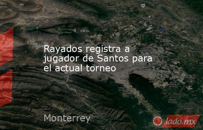 Rayados registra a jugador de Santos para el actual torneo
. Noticias en tiempo real