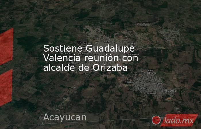 Sostiene Guadalupe Valencia reunión con alcalde de Orizaba. Noticias en tiempo real