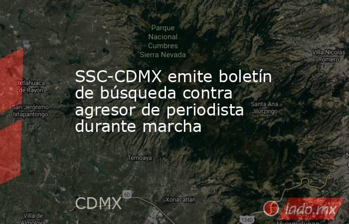 SSC-CDMX emite boletín de búsqueda contra agresor de periodista durante marcha. Noticias en tiempo real