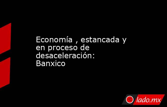 Economía , estancada y en proceso de desaceleración: Banxico. Noticias en tiempo real