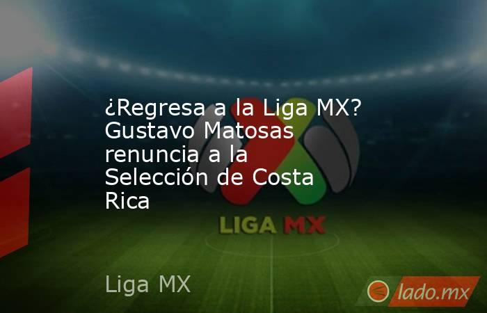 ¿Regresa a la Liga MX? Gustavo Matosas renuncia a la Selección de Costa Rica. Noticias en tiempo real