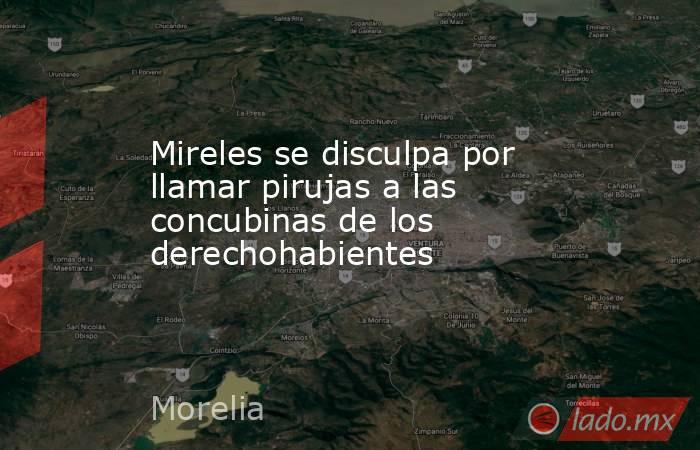 Mireles se disculpa por llamar pirujas a las concubinas de los derechohabientes. Noticias en tiempo real