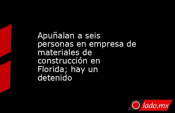 Apuñalan a seis personas en empresa de materiales de construcción en Florida; hay un detenido. Noticias en tiempo real