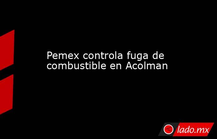 Pemex controla fuga de combustible en Acolman. Noticias en tiempo real