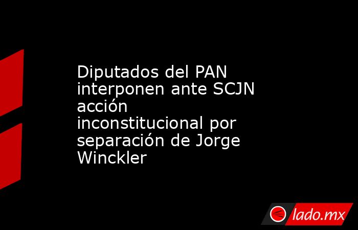 Diputados del PAN interponen ante SCJN acción inconstitucional por separación de Jorge Winckler. Noticias en tiempo real