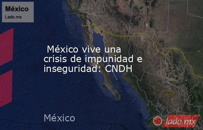  México vive una crisis de impunidad e inseguridad: CNDH. Noticias en tiempo real