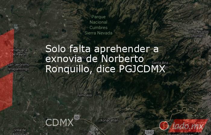 Solo falta aprehender a exnovia de Norberto Ronquillo, dice PGJCDMX. Noticias en tiempo real