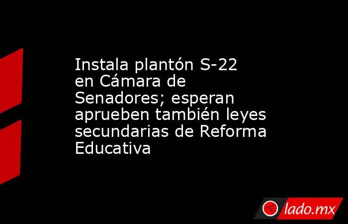Instala plantón S-22 en Cámara de Senadores; esperan aprueben también leyes secundarias de Reforma Educativa. Noticias en tiempo real