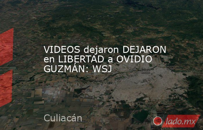 VIDEOS dejaron DEJARON en LIBERTAD a OVIDIO GUZMÁN: WSJ. Noticias en tiempo real