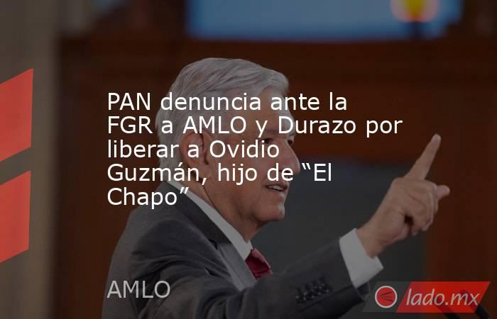 PAN denuncia ante la FGR a AMLO y Durazo por liberar a Ovidio Guzmán, hijo de “El Chapo”. Noticias en tiempo real