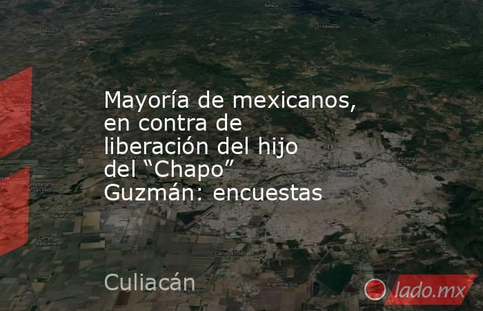 Mayoría de mexicanos, en contra de liberación del hijo del “Chapo” Guzmán: encuestas. Noticias en tiempo real