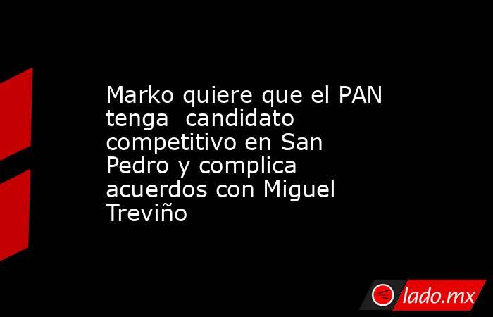 Marko quiere que el PAN tenga  candidato competitivo en San Pedro y complica acuerdos con Miguel Treviño. Noticias en tiempo real