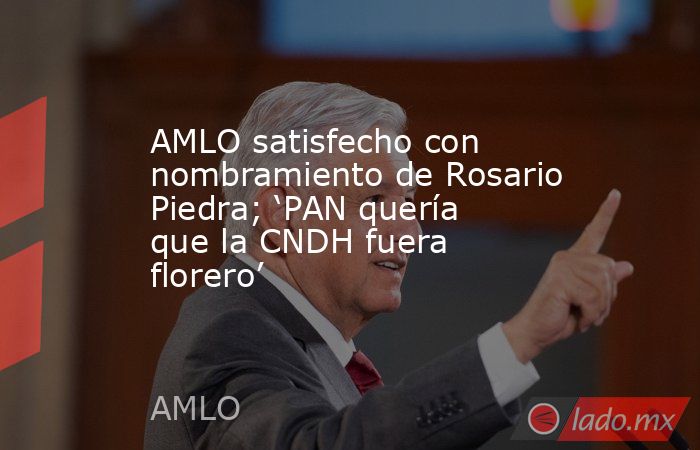 AMLO satisfecho con nombramiento de Rosario Piedra; ‘PAN quería que la CNDH fuera florero’. Noticias en tiempo real