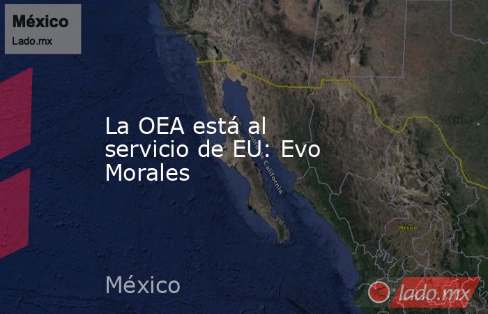 La OEA está al servicio de EU: Evo Morales. Noticias en tiempo real