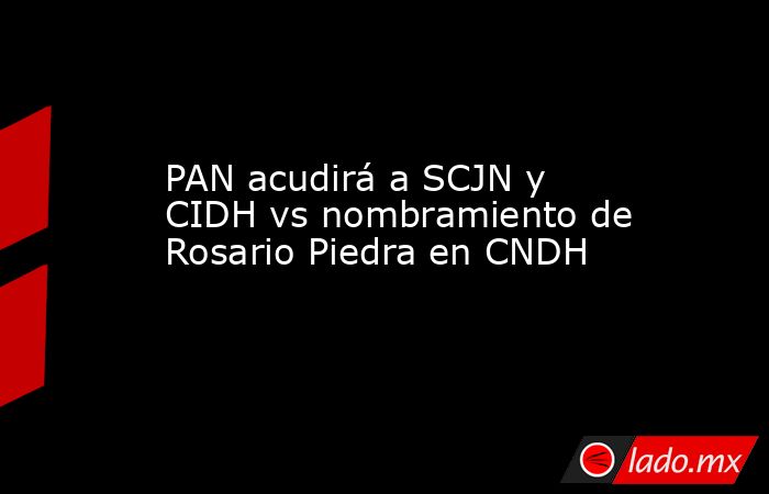 PAN acudirá a SCJN y CIDH vs nombramiento de Rosario Piedra en CNDH. Noticias en tiempo real