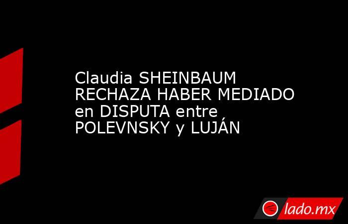 Claudia SHEINBAUM RECHAZA HABER MEDIADO en DISPUTA entre POLEVNSKY y LUJÁN. Noticias en tiempo real