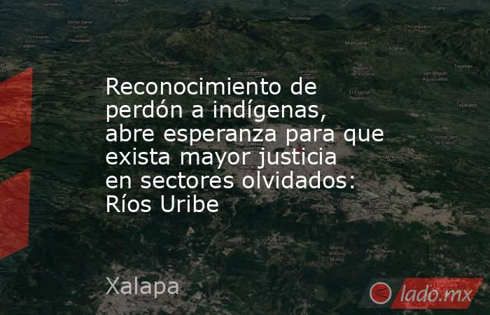 Reconocimiento de perdón a indígenas, abre esperanza para que exista mayor justicia en sectores olvidados: Ríos Uribe. Noticias en tiempo real