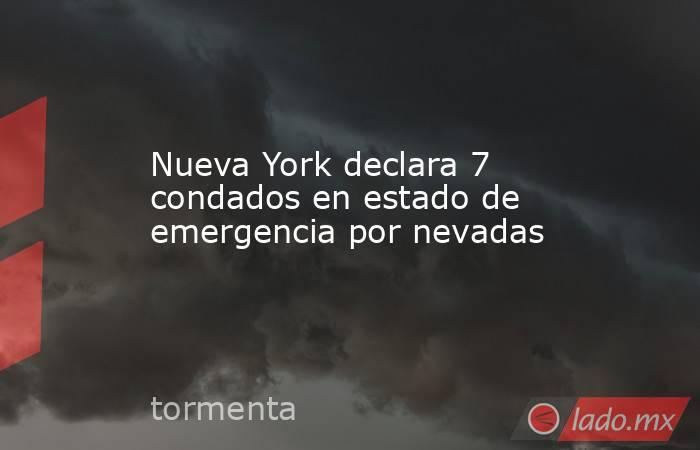 Nueva York declara 7 condados en estado de emergencia por nevadas. Noticias en tiempo real